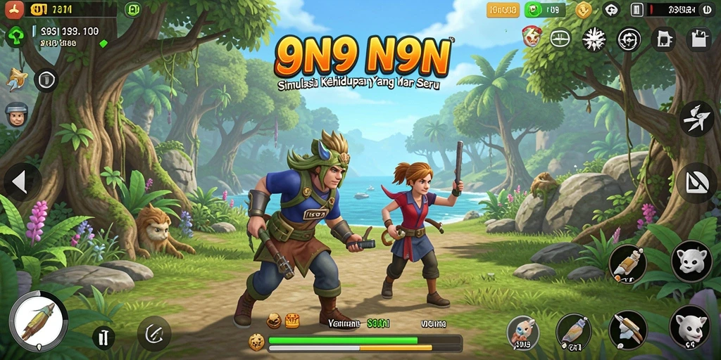 Tampilan gameplay seru dan interaktif dari 9N9N.