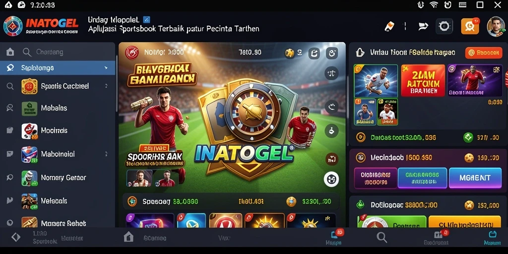 Tampilan gameplay Sportsbook INATOGEL dengan fitur taruhan live.
