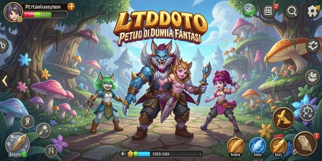 Tampilan gameplay LTDTOTO yang menampilkan karakter menjelajahi dunia.