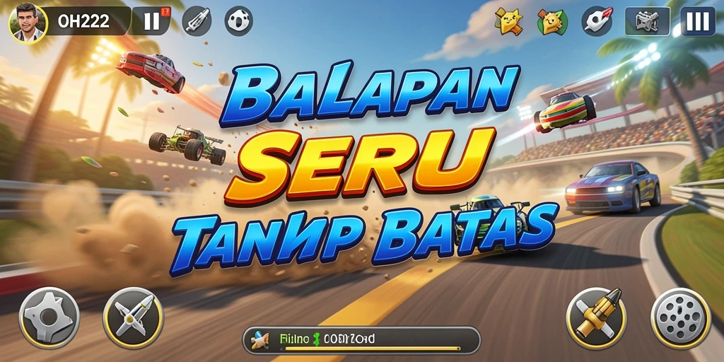 Tampilan gameplay balapan seru di OH222 dengan kendaraan kece.