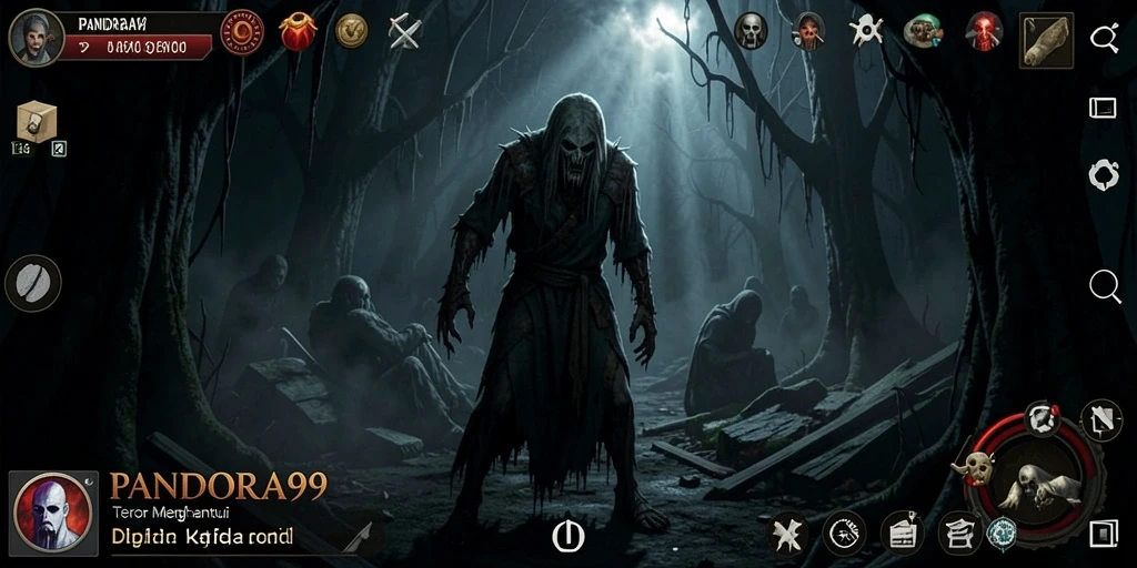 Tampilan gameplay PANDORA99 yang mencekam dan penuh ketegangan.