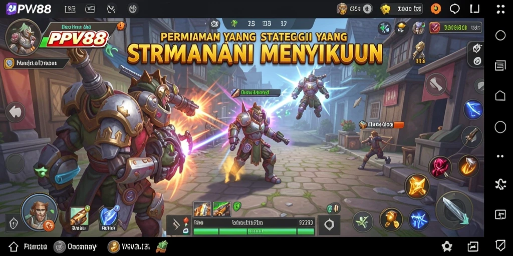 Screenshot gameplay PPV88 saat pertempuran strategis yang intens.
