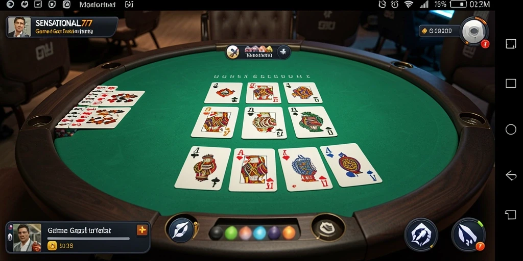 Tampilan gameplay SENSATIONAL77 saat bermain Gaple yang seru.