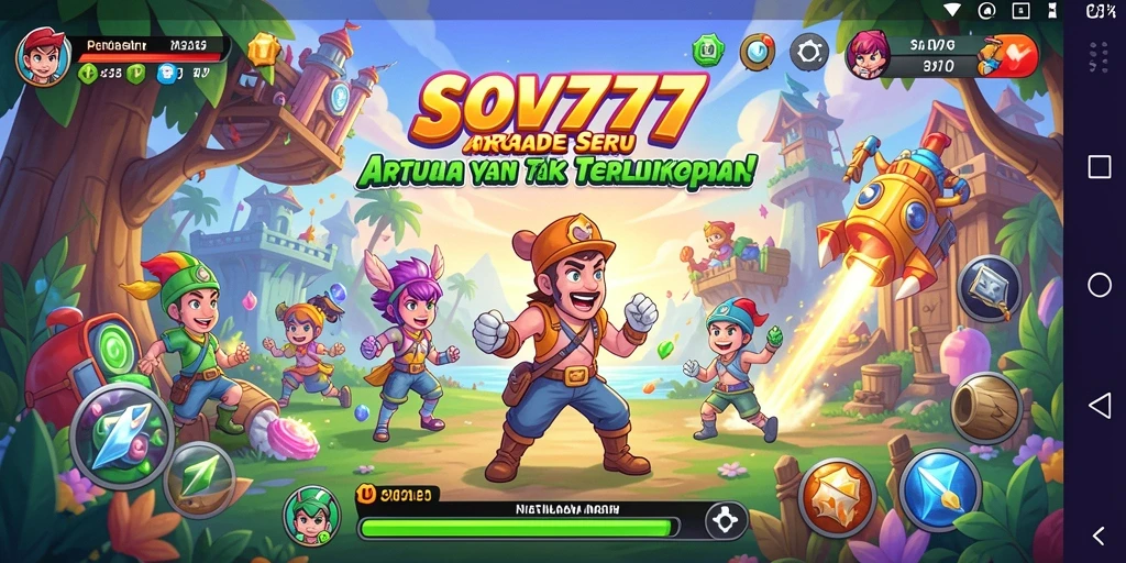 Tampilan gameplay seru SOV777 yang penuh aksi dan warna.