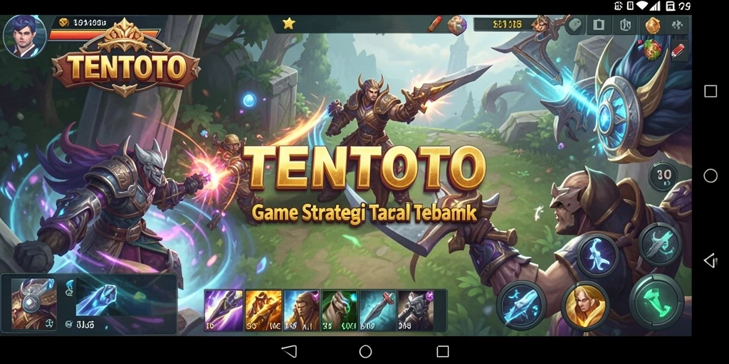 Screenshot TENTOTO menampilkan pertarungan strategis yang intens.