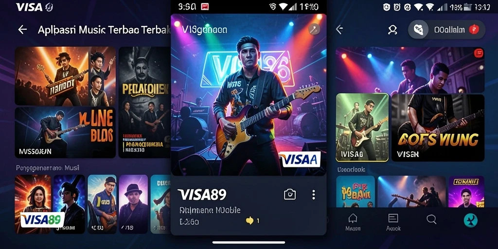 Tampilan gameplay aplikasi musik VISA89 dengan fitur interaktif.