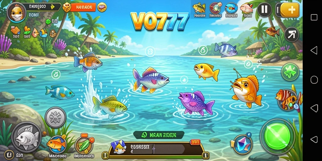Screenshot gameplay VO777 menampilkan aksi memancing yang seru dan menarik.